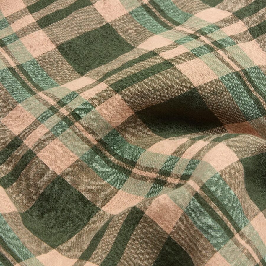 Zeyso Linen Blend Duvet Cover – Fern Green Dallington Check - Image 3