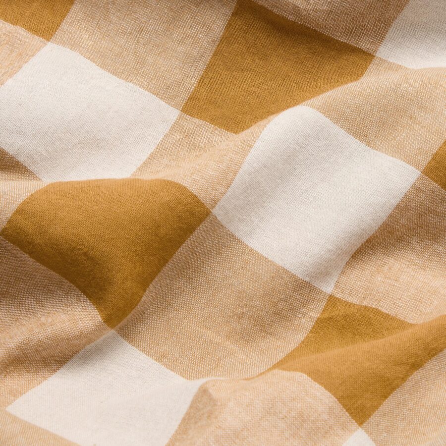 Zeyso Linen Blend Pillowcases (Pair) – Russet Yellow Emsworth Check - Image 4