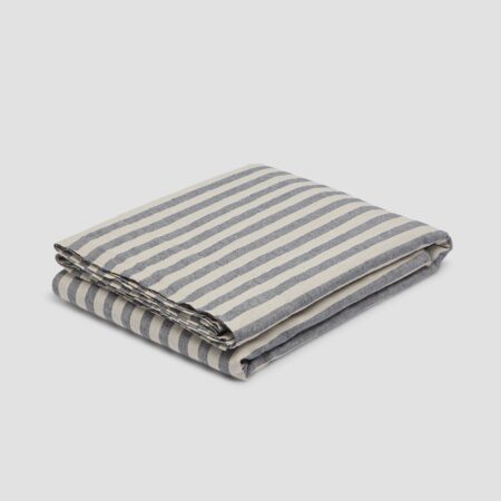 Zeyso Linen Blend Flat Sheet – Atlantic Pembroke Stripe